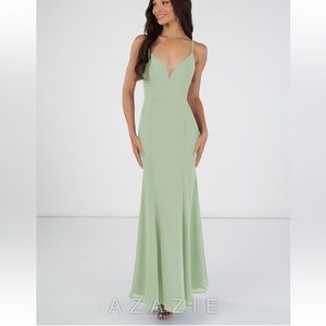 NWT Azazie dusty sage Ezra dress